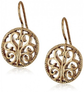1928 Jewelry Round Drop Earrings - Gold - CA11F1LTPSX