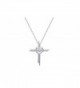 NYC Sterling Women Cubic Zirconia Double Row Cross Dancing Stone Pendant Necklace - CW12O18GZ3J