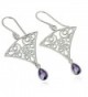 Triangular Earrings Intricate Teardrop Sterling