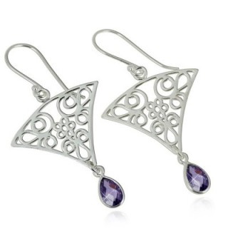 Triangular Earrings Intricate Teardrop Sterling