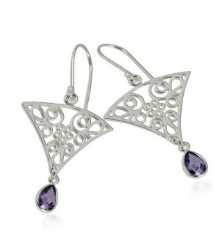 Triangular Earrings Intricate Teardrop Sterling in Women's Drop & Dangle Earrings