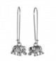 Sabai Silvertone Circus Elephant Charm Dangle Earrings on Stainless Steel Earwires - CU12GZRC2YF
