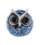 Souarts Blue Owl Shape Rhinestone Mini Snap Button Fit Bracelets - C81227KS54Z