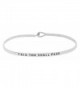 Inspirational Engraved Positive Message Bracelet - Silver Tone - CC12M3IC411