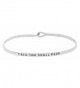 Inspirational Engraved Positive Message Bracelet - Silver Tone - CC12M3IC411