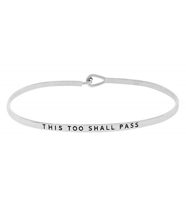 Inspirational Engraved Positive Message Bracelet - Silver Tone - CC12M3IC411