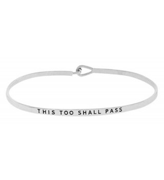 Inspirational Engraved Positive Message Bracelet - Silver Tone - CC12M3IC411