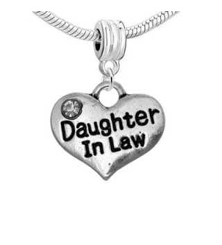 Daughter in Law Heart Dangle Bead for Snake Chain Charm Bracelet - C3124YNYVN7