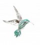 Faship Gorgeous Emerald Color Green Hummingbird Pin Brooch - CY11S43UI0T