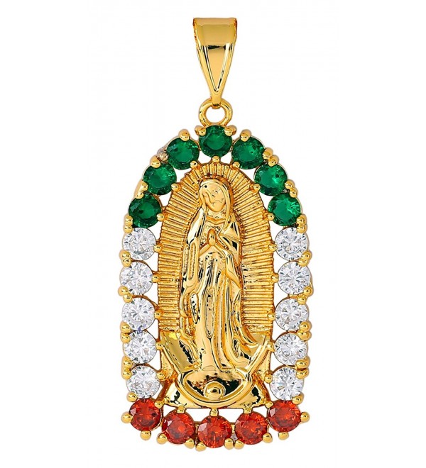 18K Gold Pendant Necklace gift for Women Virgin Mary Necklace Medal With Varies Zirconia Design By YYA - CY1809STW7T