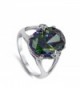 Rainbow Simulated Solitaire Sterling Silver