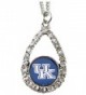 Kentucky Wildcats Blue Teardrop Clear Crystal Silver Necklace Jewelry UK - CY11J1G9ITZ