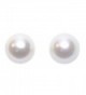 White Round Freshwater Cultured Earrings
