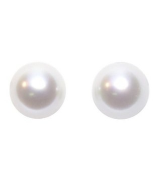 White Round Freshwater Cultured Earrings