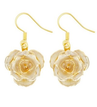 Gold Dipped Rose Earring Ivory - Ivory - CX12DS7FC47