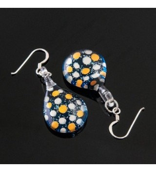 Sterling Silver Murano Glitter Earrings