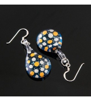 Sterling Silver Murano Glitter Earrings