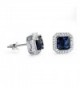 Earrings Princess Simulated Blue Sapphire in Women's Stud Earrings