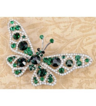 Alilang Emerald Colored Rhinestones Butterfly