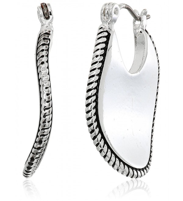 Napier Silver-Tone with Antique Wide Hoop Earrings - CN182DWAHG3