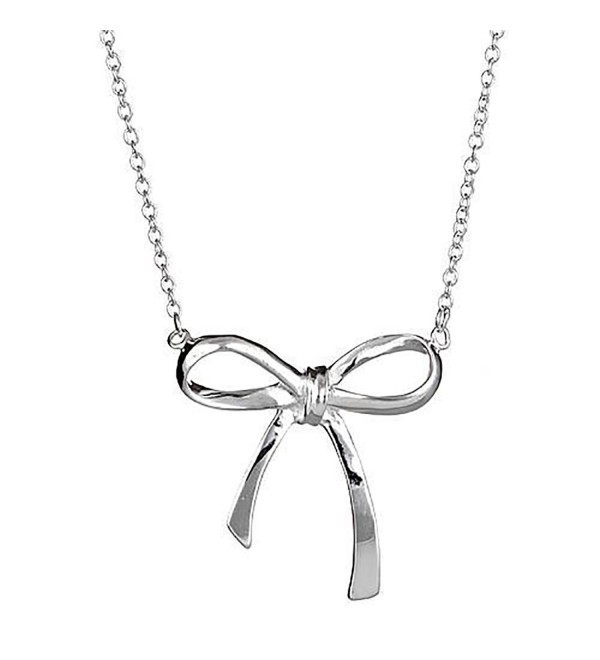 Sterling Forever - .925 Sterling Silver Bow Necklace - CY17XHNSTAS
