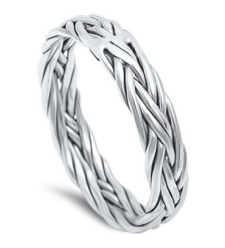 Braided Celtic Band .925 Sterling Silver Ring sizes 5-13 - CO125MABVWT
