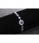 OKAJEWELRY Sapphire Zirconia Flower Bracelet