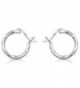 Sterling Silver Rhodium Plated Twisted Design Small Hoop Earrings Women Teens Girls - CI184RWQ97Z