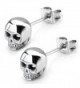 Inox Jewelry Womens Stainless Steel Skull Stud Earrings (Grey) - C811S2Q5V73