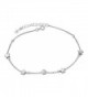 LovelyCharms 925 Sterling Silver Star Bead Chain Anklet Ankle Bracelets - CQ12IJ4ES0X