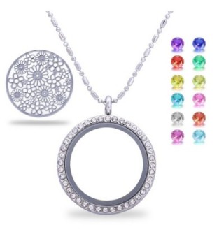 Flower Birthstone Crystal Necklace Friendship