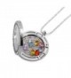 Flower Birthstone Crystal Necklace Friendship in Women's Lockets