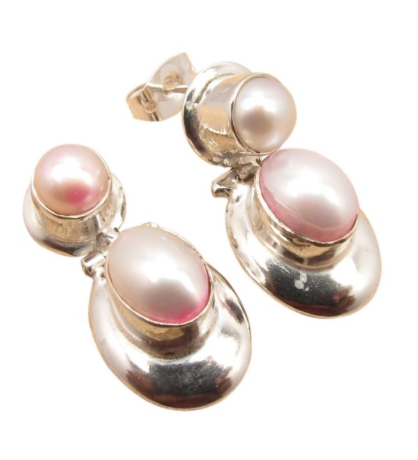 Silver Plated Stud Earrings. Rainbow Moonstone & Other Choice of Gemstones. HANDMADE JEWELRY - Fresh Water Pearl - CT17YKKZUY8