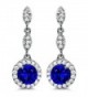 Blue Drop Earrings Cubic Zirconia Earrings for Women Wedding - C917YO7ZXOE