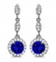 Blue Drop Earrings Cubic Zirconia Earrings for Women Wedding - C917YO7ZXOE