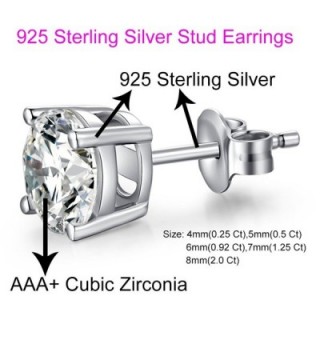 Earrings Sterling Zirconia Simulated Hypoallergenic