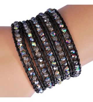 Genuine Leather Bracelet Colors rhinestone in Women's Strand Bracelets