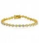 Bling Jewelry Gold Plated Teardrop Cubic Zirconia Tennis Bracelet 7 Inch - C011D3UKQXH