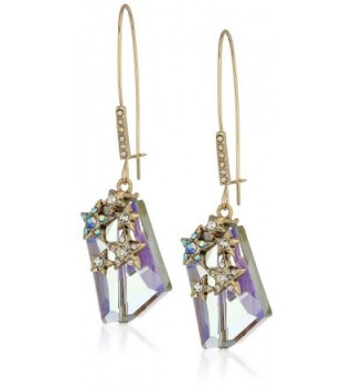 Betsey Johnson Gold and Blue Irrescent Drop Earrings - CH1876CXYUC