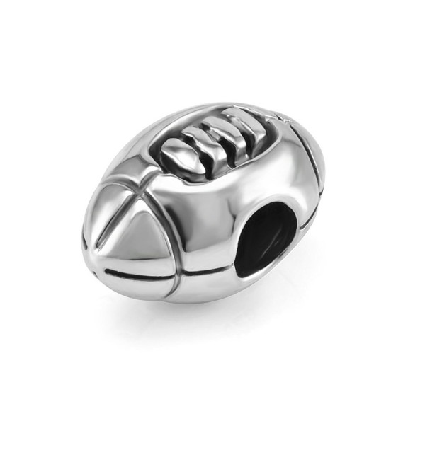 925 Sterling Silver Football Bead Charm - CW11923NWFD