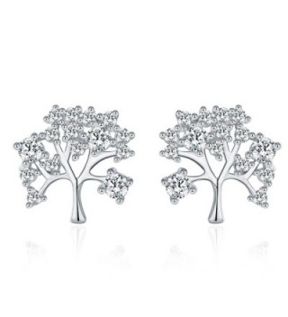 Meidiya "The Tree of Life" 925 Sterling Silver Stud Earrings for Women Birthday Christmas Gifts - Silver - CN188KNHWKT