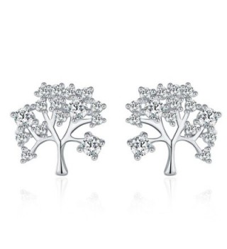 Meidiya "The Tree of Life" 925 Sterling Silver Stud Earrings for Women Birthday Christmas Gifts - Silver - CN188KNHWKT
