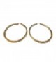 Gold Shiny Hoops Gold Plated Hoop Earrings Pipe Hoop Earrings 3 Inch Hoops - CK12O80OI8W
