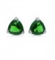 Helenite Triangle Gemstone Stud Earrings