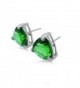Helenite Triangle Gemstone Stud Earrings in Women's Stud Earrings