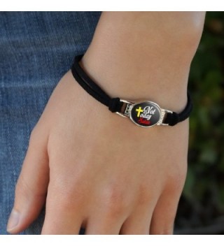 Christian Religious Novelty Leather Bracelet in Women's Strand Bracelets