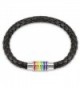 Braided Leather Bracelet Magnetic Rainbow