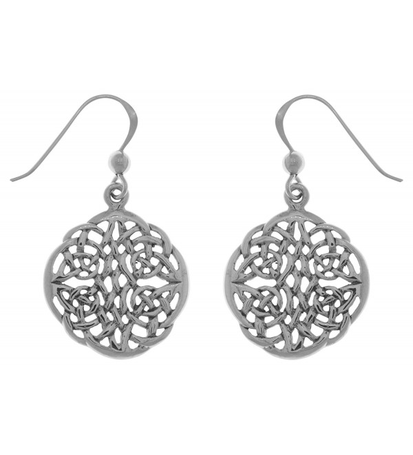 Jewelry Trends Sterling Silver Celtic Knot Round Dangle Earrings - C1120345TMD