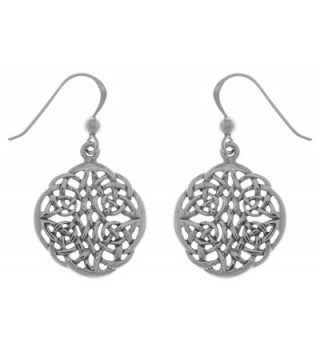 Jewelry Trends Sterling Silver Celtic Knot Round Dangle Earrings - C1120345TMD