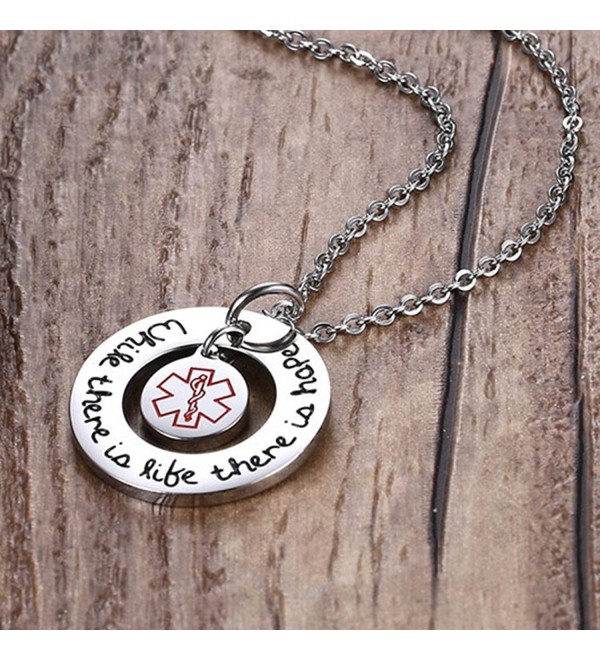 Stainless Steel Inspirational Medical Alert Necklace Pendant- While ...